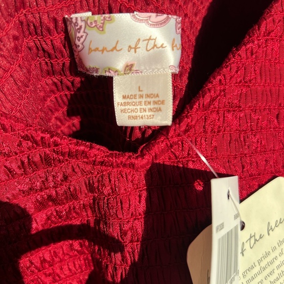 NEW Band Of Gypsies/ Band of The Free LEA RHUBARB SMOCKED CROP TOP - MSRP $78.00 - Picture 7 of 7